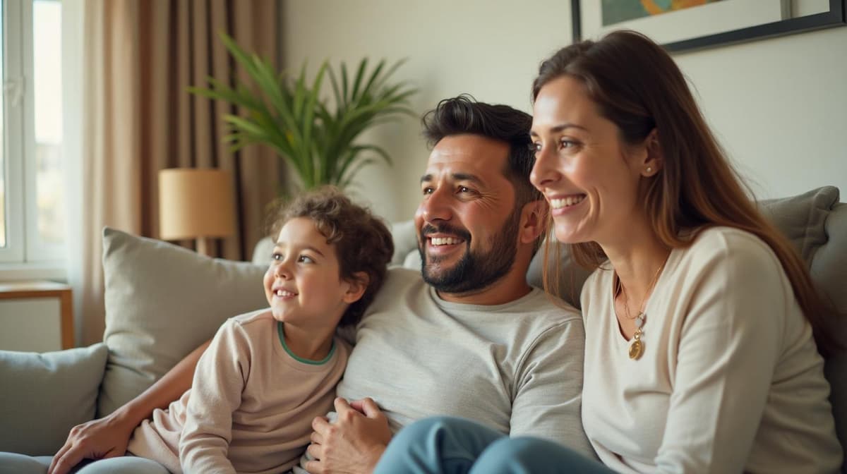 Familia chilena en su hogar (Vitacura/Las Condes), imagen realista