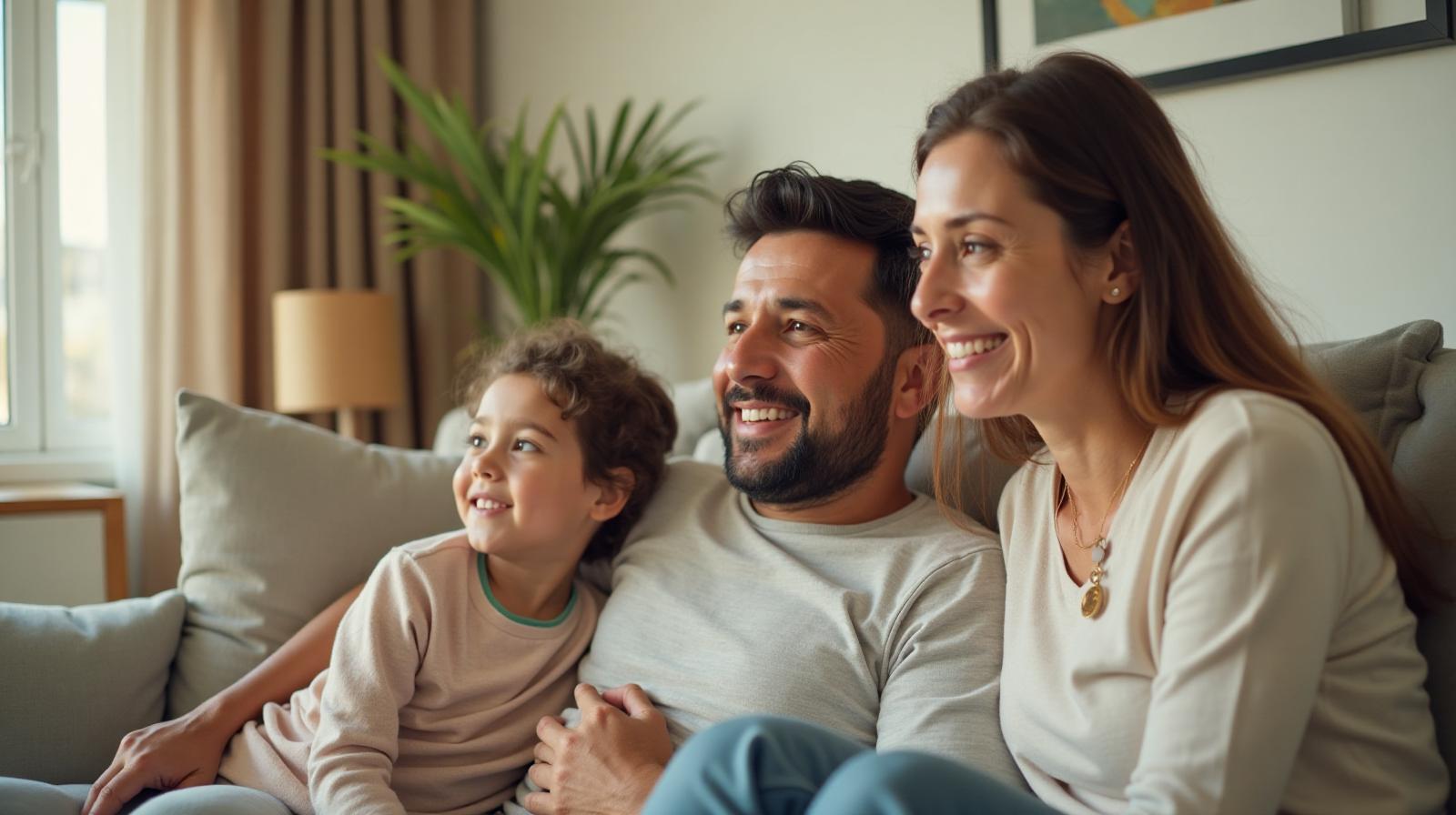 Familia chilena en su hogar (Vitacura/Las Condes), imagen realista